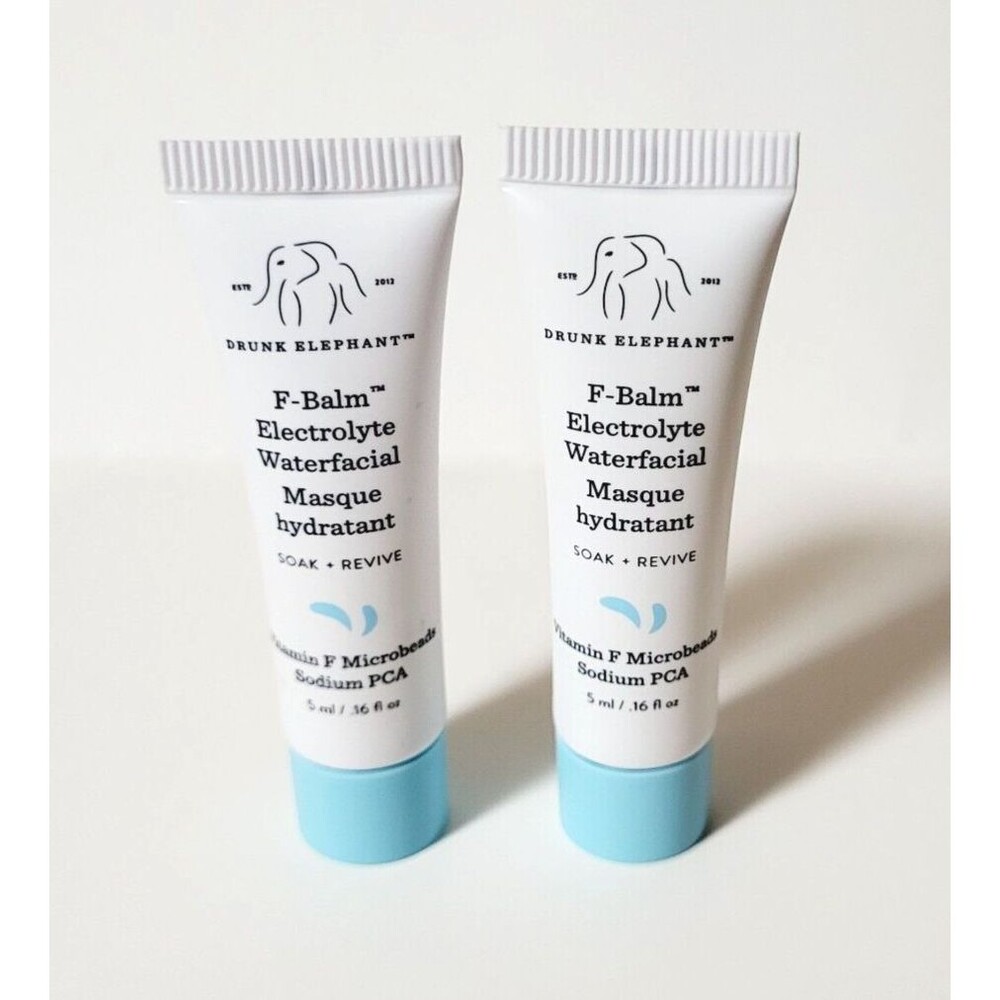 2 x Drunk Elephant F-BALM ELECTROLYTE WATERFACIAL Vitamin F Microbeads 0.16 oz
